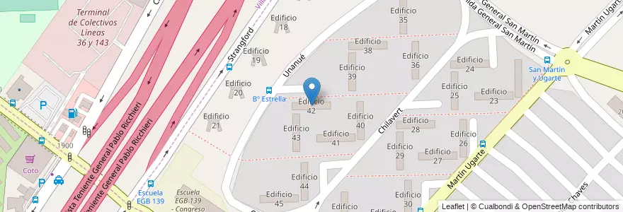 Mapa de ubicacion de Edificio 42 en 아르헨티나, 부에노스아이레스주, Partido de La Matanza, Villa Celina.