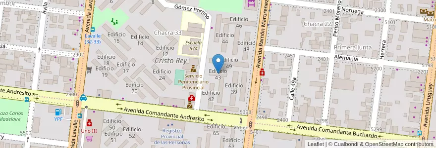Mapa de ubicacion de Edificio 43 en Argentina, Misiones, Departamento Capital, Municipio de Posadas, Posadas.
