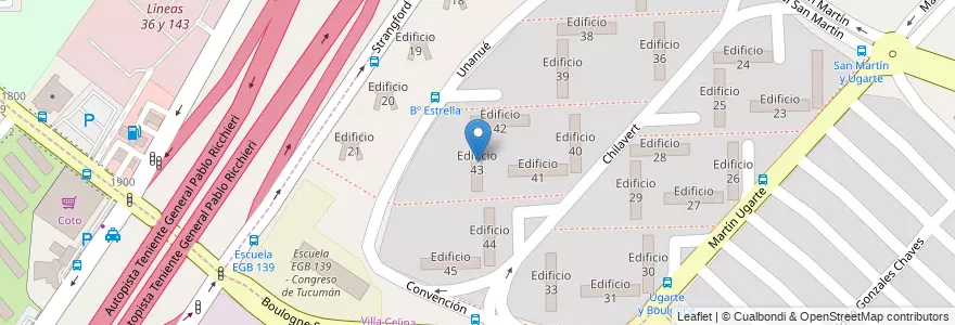 Mapa de ubicacion de Edificio 43 en الأرجنتين, بوينس آيرس, Partido de La Matanza, Villa Celina.