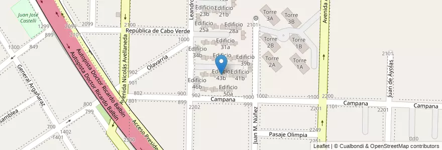 Mapa de ubicacion de Edificio 43b en Argentina, Província de Buenos Aires, Partido de Avellaneda, Dock Sud.