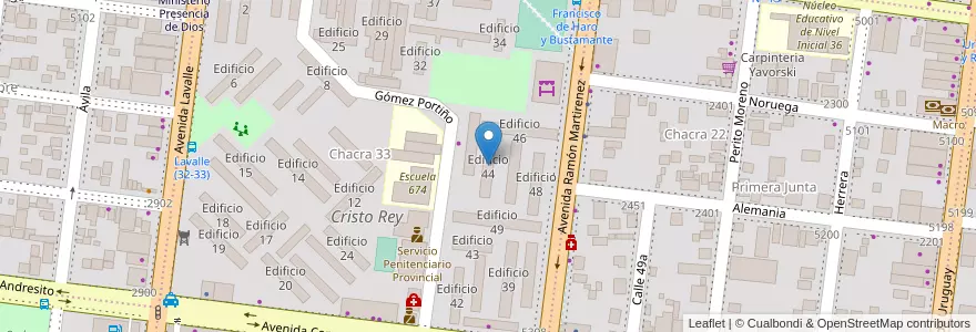 Mapa de ubicacion de Edificio 44 en آرژانتین, Misiones, Departamento Capital, Municipio de Posadas, Posadas.