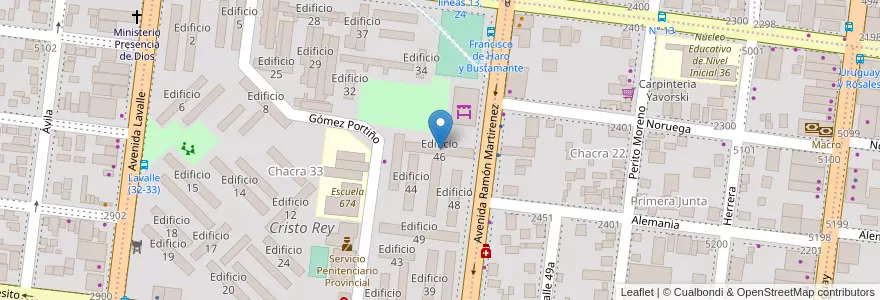 Mapa de ubicacion de Edificio 46 en آرژانتین, Misiones, Departamento Capital, Municipio de Posadas, Posadas.