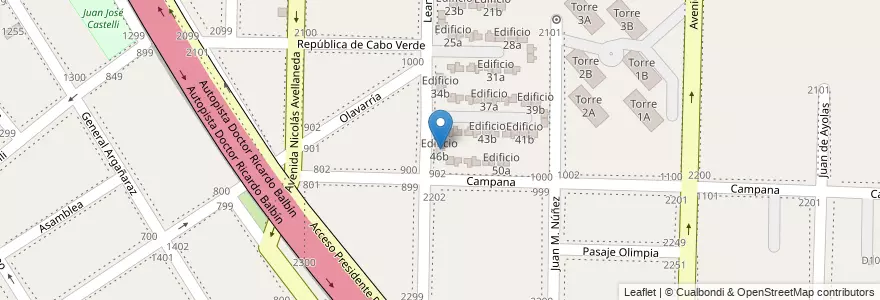 Mapa de ubicacion de Edificio 46b en Argentinien, Provinz Buenos Aires, Partido de Avellaneda, Dock Sud.