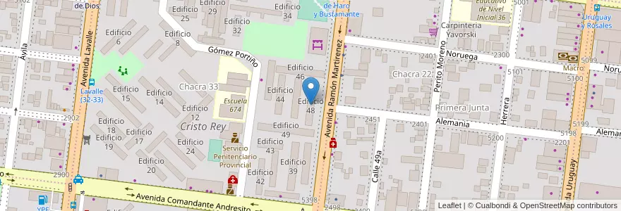 Mapa de ubicacion de Edificio 48 en آرژانتین, Misiones, Departamento Capital, Municipio de Posadas, Posadas.