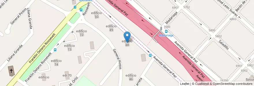 Mapa de ubicacion de edificio 48 en آرژانتین, استان بوئنوس آیرس, Partido de La Matanza.