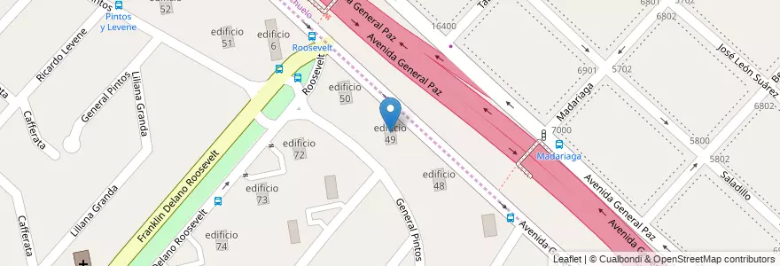 Mapa de ubicacion de edificio 49 en آرژانتین, استان بوئنوس آیرس, Partido de La Matanza.