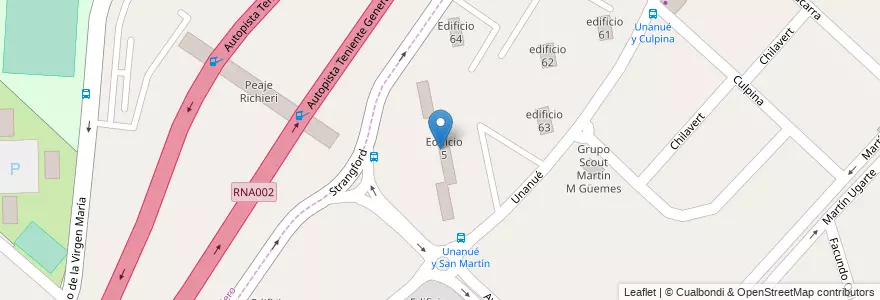 Mapa de ubicacion de Edificio 5 en Argentina, Provincia di Buenos Aires, Partido de La Matanza, Villa Celina.