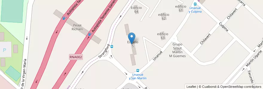 Mapa de ubicacion de Edificio 5 en آرژانتین, استان بوئنوس آیرس, Partido de La Matanza, Ciudad Evita.