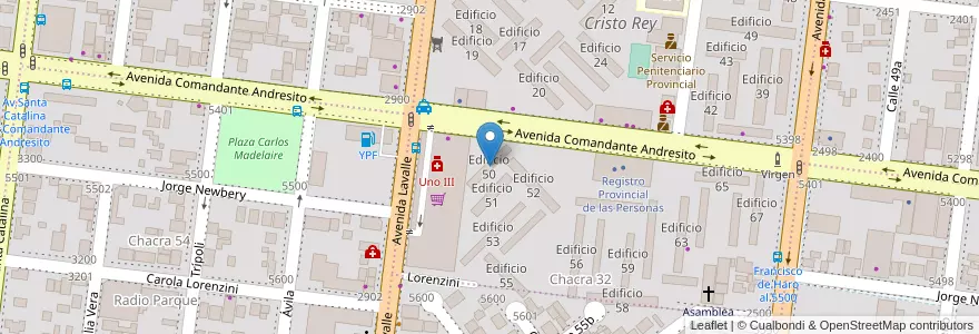 Mapa de ubicacion de Edificio 50 en آرژانتین, Misiones, Departamento Capital, Municipio de Posadas, Posadas.