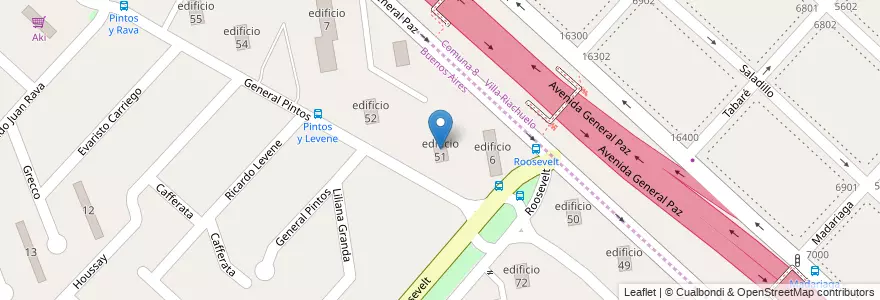 Mapa de ubicacion de edificio 51 en آرژانتین, استان بوئنوس آیرس, Partido de La Matanza, Villa Celina.
