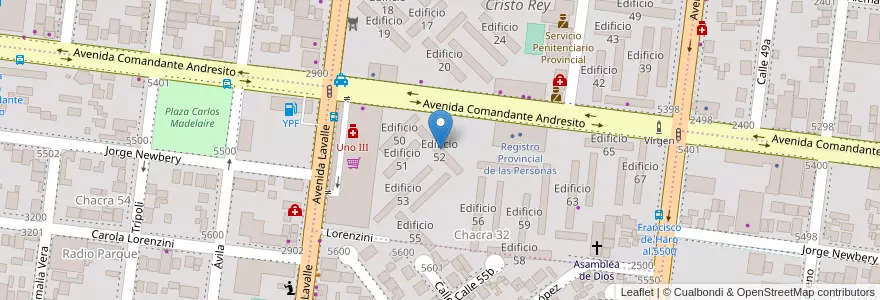 Mapa de ubicacion de Edificio 52 en 아르헨티나, Misiones, Departamento Capital, Municipio de Posadas, Posadas.