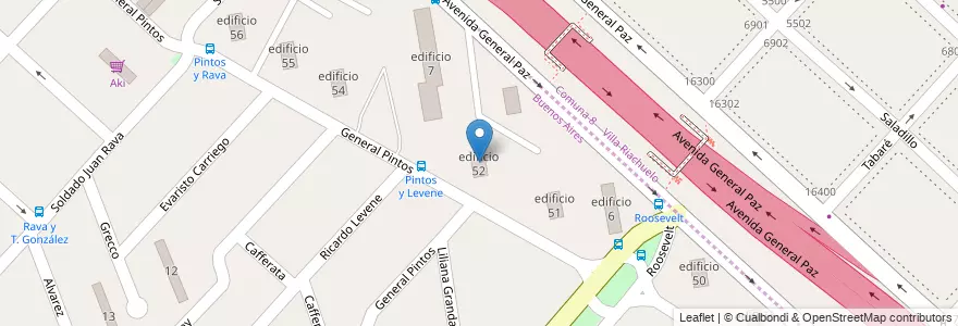 Mapa de ubicacion de edificio 52 en آرژانتین, استان بوئنوس آیرس, Partido de La Matanza, Villa Celina.