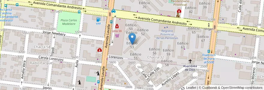 Mapa de ubicacion de Edificio 53 en آرژانتین, Misiones, Departamento Capital, Municipio de Posadas, Posadas.