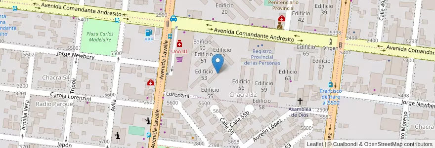 Mapa de ubicacion de Edificio 54 en آرژانتین, Misiones, Departamento Capital, Municipio de Posadas, Posadas.