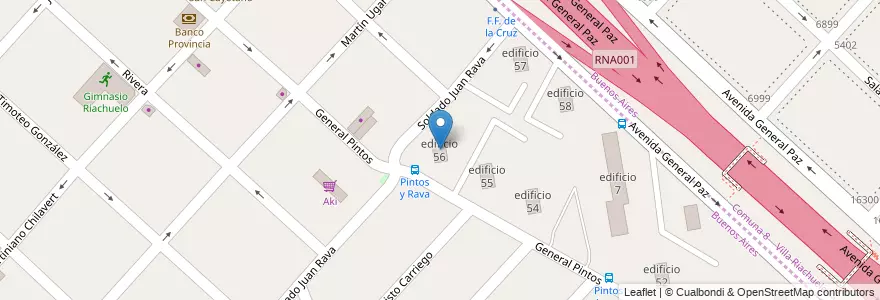 Mapa de ubicacion de edificio 56 en Argentine, Province de Buenos Aires, Partido de La Matanza, Villa Celina.
