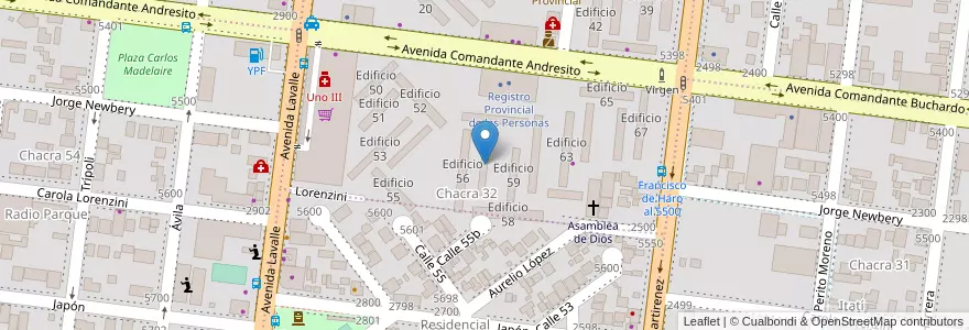 Mapa de ubicacion de Edificio 57 en Argentina, Misiones, Departamento Capital, Municipio de Posadas, Posadas.