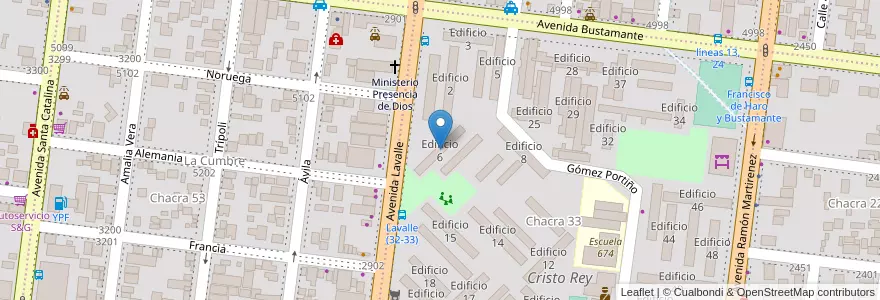 Mapa de ubicacion de Edificio 6 en آرژانتین, Misiones, Departamento Capital, Municipio de Posadas, Posadas.