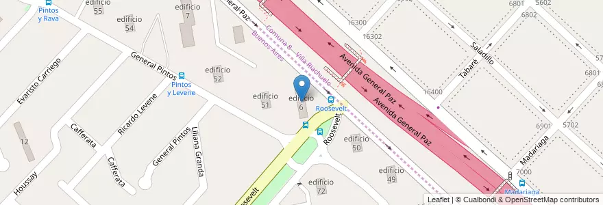 Mapa de ubicacion de edificio 6 en Arjantin, Buenos Aires, Partido de La Matanza.