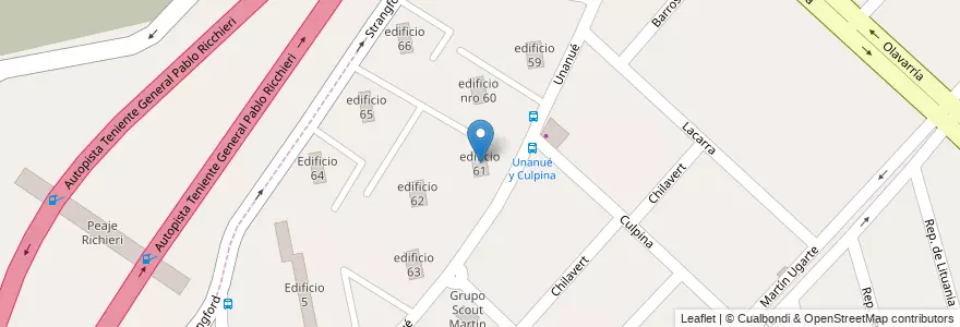 Mapa de ubicacion de edificio 61 en Argentinien, Provinz Buenos Aires, Partido de La Matanza, Villa Celina.