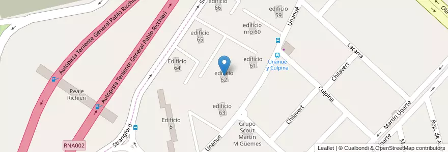 Mapa de ubicacion de edificio 62 en آرژانتین, استان بوئنوس آیرس, Partido de La Matanza, Villa Celina.