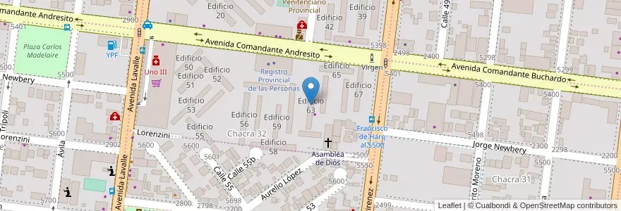 Mapa de ubicacion de Edificio 63 en Argentina, Misiones, Departamento Capital, Municipio de Posadas, Posadas.