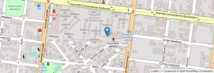 Mapa de ubicacion de Edificio 63 en Argentina, Misiones, Departamento Capital, Municipio de Posadas, Posadas.