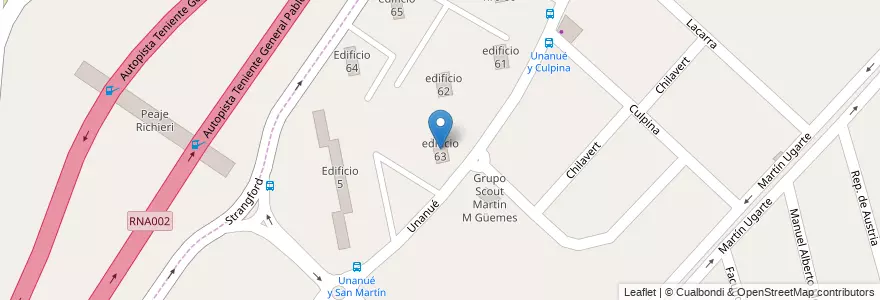 Mapa de ubicacion de edificio 63 en Argentinien, Provinz Buenos Aires, Partido de La Matanza, Villa Celina.