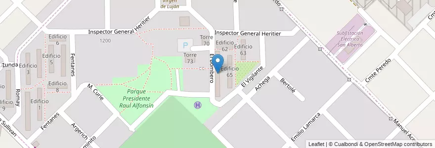 Mapa de ubicacion de Edificio 66 en Argentina, Buenos Aires, Partido de Merlo.
