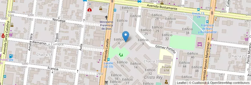 Mapa de ubicacion de Edificio 7 en アルゼンチン, ミシオネス州, Departamento Capital, Municipio de Posadas, Posadas.