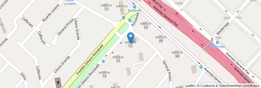 Mapa de ubicacion de edificio 72 en آرژانتین, استان بوئنوس آیرس, Partido de La Matanza, Villa Celina.
