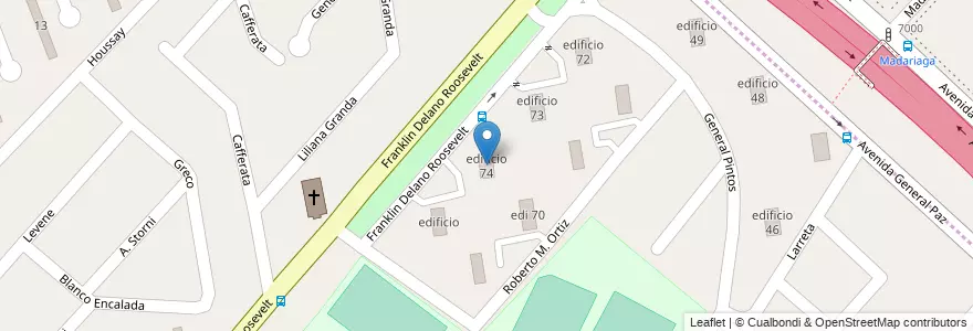 Mapa de ubicacion de edificio 74 en Arjantin, Buenos Aires, Partido de La Matanza, Villa Celina.