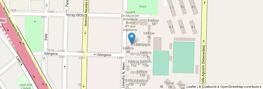 Mapa de ubicacion de Edificio 7b en Argentina, Província de Buenos Aires, Partido de Avellaneda, Dock Sud.