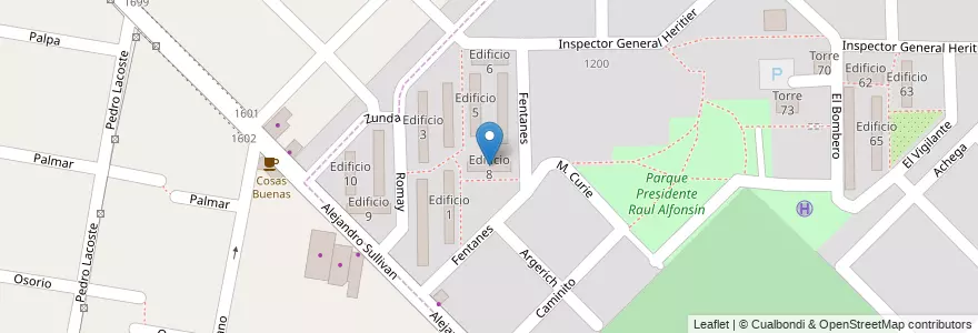 Mapa de ubicacion de Edificio 8 en Argentina, Buenos Aires, Partido de Merlo, Merlo.