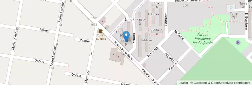 Mapa de ubicacion de Edificio 9 en Argentina, Buenos Aires, Partido de Merlo, Merlo.