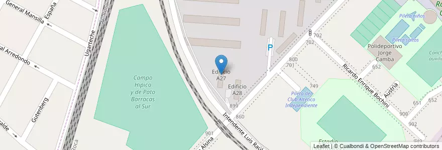 Mapa de ubicacion de Edificio A27 en Argentina, Buenos Aires, Partido de Avellaneda.