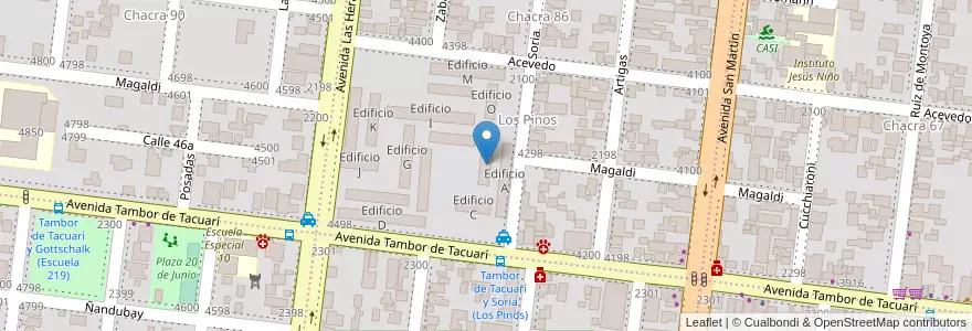 Mapa de ubicacion de Edificio B en Arjantin, Misiones, Departamento Capital, Municipio de Posadas, Posadas.