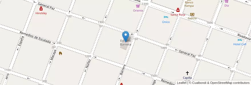 Mapa de ubicacion de Edificio Barrera en Argentina, Buenos Aires, Partido de Bragado, Bragado.