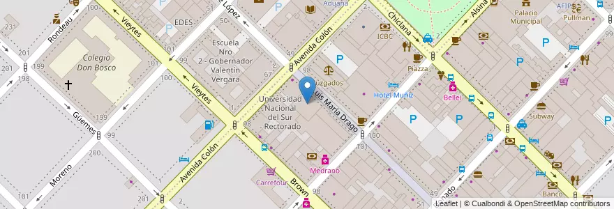 Mapa de ubicacion de Edificio Bicentenario en 아르헨티나, 부에노스아이레스주, Partido de Bahía Blanca, Cuartel I, Cuartel II, Bahía Blanca.