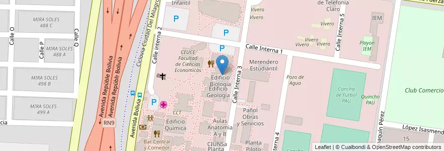 Mapa de ubicacion de Edificio Biologia en Аргентина, Сальта, Rosario de Lerma, Salta.