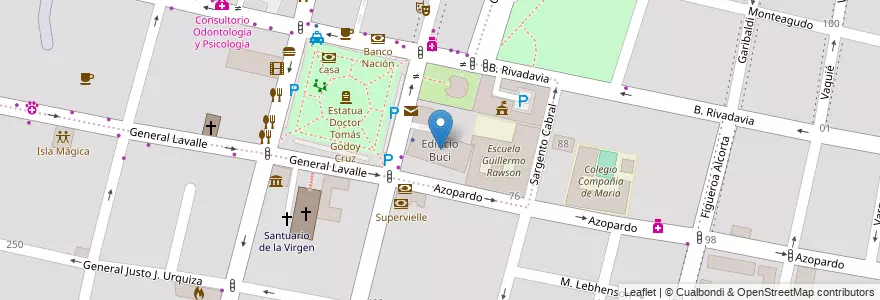 Mapa de ubicacion de Edificio Buci en Argentina, Mendoza, Departamento Godoy Cruz, Distrito Ciudad de Godoy Cruz.