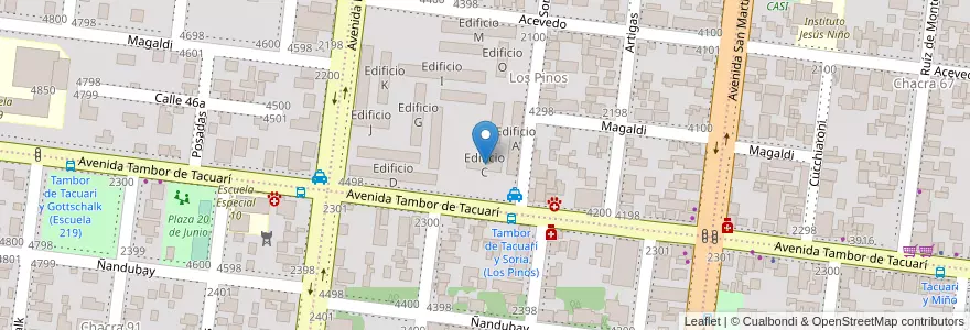 Mapa de ubicacion de Edificio C en Arjantin, Misiones, Departamento Capital, Municipio de Posadas, Posadas.