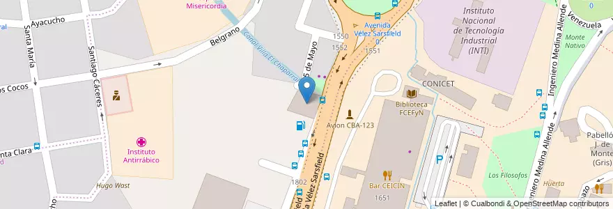 Mapa de ubicacion de Edificio Campus en Argentina, Córdoba, Departamento Capital, Pedanía Capital, Municipio de Córdoba, Córdoba.
