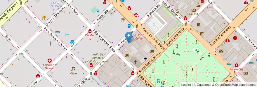 Mapa de ubicacion de Edificio Catedral en Argentina, Chaco, Departamento San Fernando, Municipio de Resistencia, Resistencia.