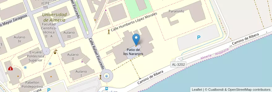 Mapa de ubicacion de Edificio Central en España, Andalucía, Almería, Almería.