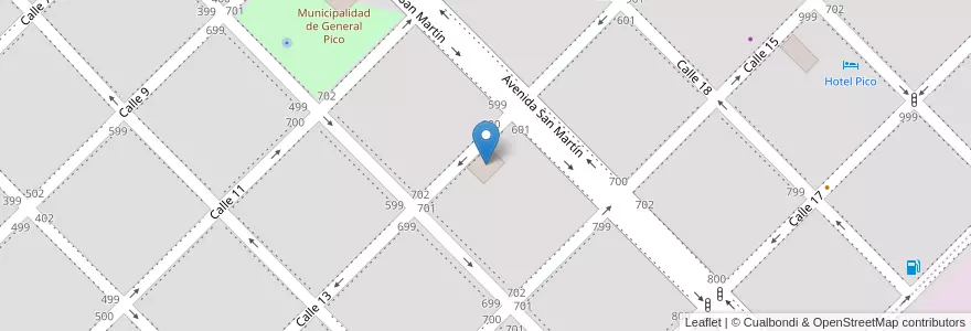 Mapa de ubicacion de Edificio CICAR en Argentina, La Pampa, Departamento Maracó, Municipio de General Pico, General Pico.
