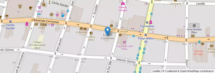 Mapa de ubicacion de Edificio Corrientes, Balvanera en Argentina, Ciudad Autónoma de Buenos Aires, Buenos Aires, Comuna 3.