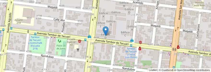 Mapa de ubicacion de Edificio D en 아르헨티나, Misiones, Departamento Capital, Municipio de Posadas, Posadas.
