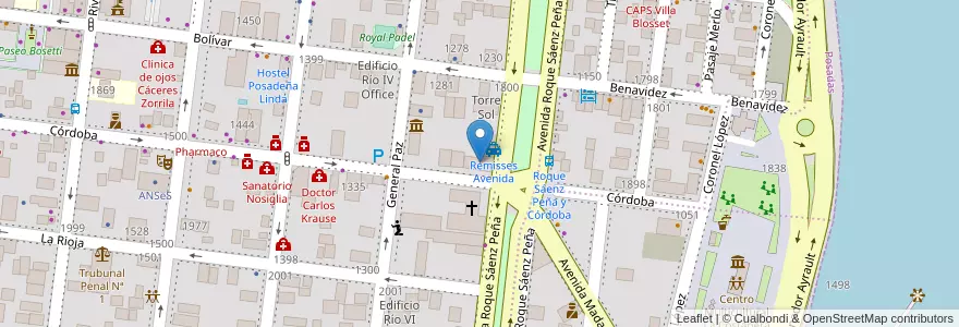 Mapa de ubicacion de Edificio Del Plata en Аргентина, Мисьонес, Departamento Capital, Municipio de Posadas, Posadas.