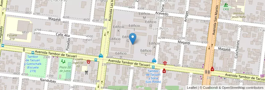 Mapa de ubicacion de Edificio E en Arjantin, Misiones, Departamento Capital, Municipio de Posadas, Posadas.