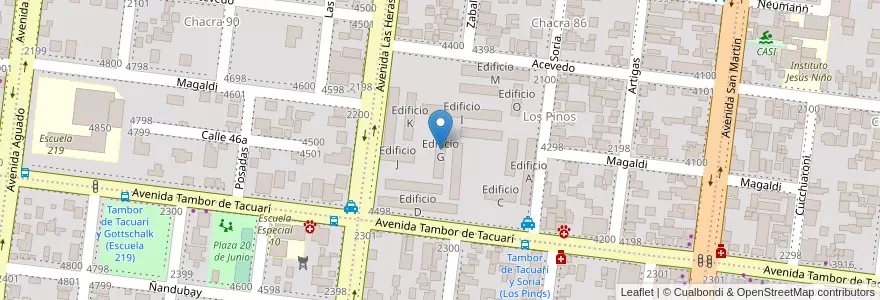 Mapa de ubicacion de Edificio G en Arjantin, Misiones, Departamento Capital, Municipio de Posadas, Posadas.